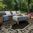 thumbnail image 6 of SAFAVIEH Courtyard Claire Oriental Indoor/Outdoor Area Rug, Black/Sand, 6'7" x 9'6", 6 of 15