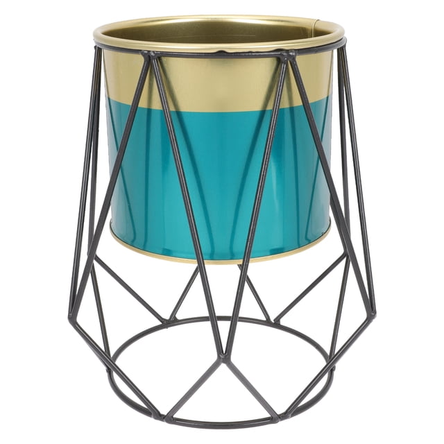 Miangastore Pots de Fleurs de Jardin en Acier Inoxydable Bleu 1ensemble 7.9X5.1X5.1In