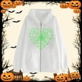 thumbnail image 2 of Men Halloween Print Hoodie Zip Up Long Sleeve Sweatshirt Graphic Holiday Party Apparel Summer Lightweight Relaxed Fit, 2 of 3