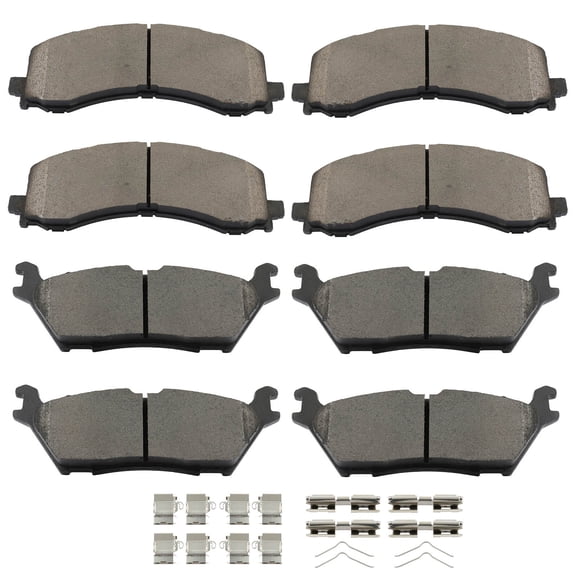 SCITOO D2382 D2383 Front & Rear Ceramic Brake Pads Sets w/Hardware Replacement For Ford For Bronco 22-24,For Ford For Expedition 22-24,For Ford For F-150 21-24,For Lincoln For Navigator 22-24