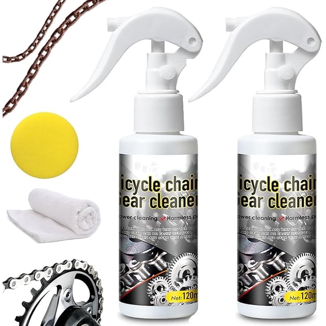 Deep-Cleaning & Rust-Resistant Bicycle Chain Cleaner,120ml, Bike Degreaser, Bicycle Chain Cleaner, Safe on Paint & Gears, For All Types of Bike (2PC)