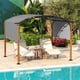 thumbnail image 4 of Costway Pérgola Retráctil de 300 x 360 cm, Arqueada con Toldo Parasol y Postes de Madera, 16 Clavos Incluidos, Cenador de Metal para Exteriores para Jardín, Patio Trasero, Porche, Beige/Gris, 4 of 5