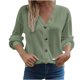 thumbnail image 3 of Ropa para mujer,Blusa informal de poliéster con cuello en V y mangas largas con cordones para mujer, corte holgado para uso diario, sopatenor, 3 of 9