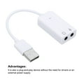 thumbnail image 4 of 2 Pcs USB Sound Card, USB to 3.5mm  Audio Adapter Support Virtual 7.1 Surround Sound White, 4 of 4