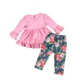 thumbnail image 3 of Toddler Baby Girls Flower Top Blouse Pants Leggings Outfits Set Clothes, 3 of 3