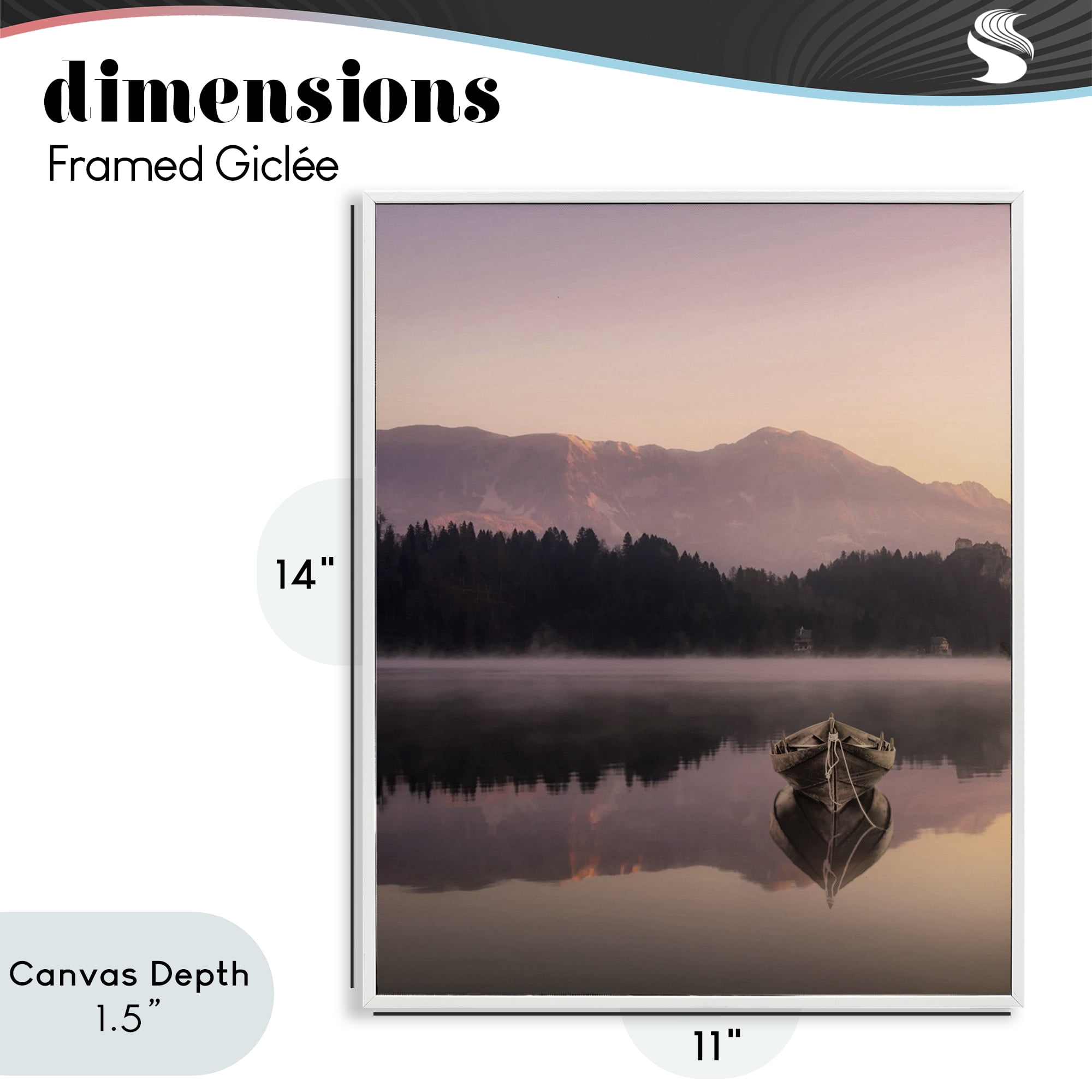Stupell Industries Tranquil Lake Sunsets White Framed Giclee Art, design by Marcus Prime