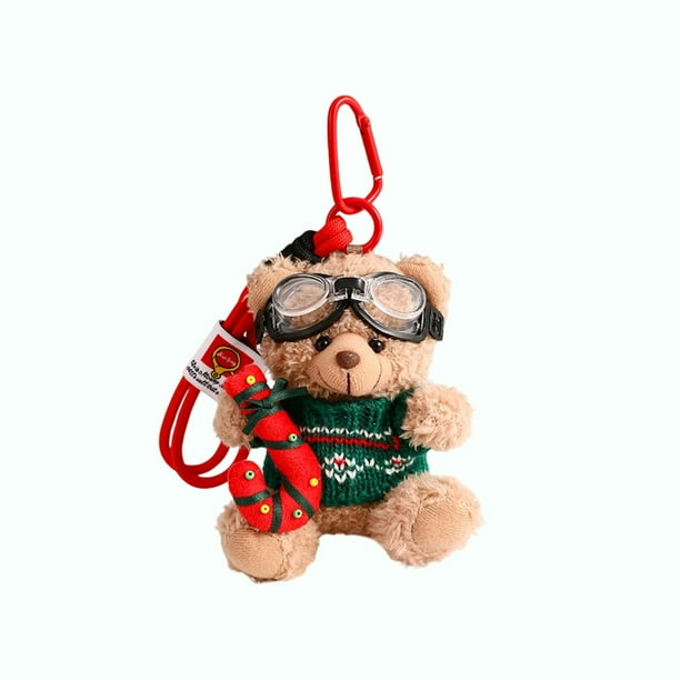 Regalos para Parejas Navidad Oso de Peluche Coche Llavero Colgante Parejas Regalos de Navidad Pareja Mochila Decoración