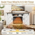 thumbnail image 6 of Sesslife Fireplace TV Stand with 2 Storage Drawers for 65" TVs, Farmhouse Entertainment Center Table with 2 Sliding Barn Doors and Hidden Compartments, TV Console Table for Living Room, Brown+White, 6 of 14