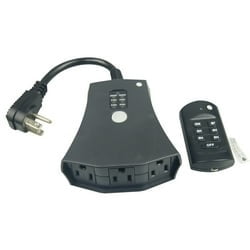 Outdoor 3-Outlet Wireless Remote with Timer, Black, by Holiday Time