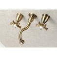 thumbnail image 2 of Kingston Brass KS3123NX Hamilton Double-Handle 3-Hole Wall Mount Bathroom Faucet in Antique Brass, 2 of 8