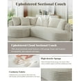 thumbnail image 3 of Oversized Curved L-Shape Sectional Sofa Couch with Chaise, 121" Modern Corduroy Boneless Couches Sofa with Deep Seat for Living Room, No Assembly Required(Cream White, Right Facing Chaise), 3 of 7