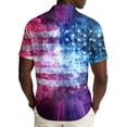 thumbnail image 6 of Hogleaql Men's 250 Anniversary Usa Shirts 4th Of July American Flag Print Short Sleeve Patriotic Shirt Collared Button Down Trendy Beach Workout Shirts for Men Vermilion M, 6 of 6