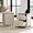Dark Beige Linen Printed, variant on WAMPAT Accent Cabinet with 2 Drawers，Wood Sofa Side End Table with Charging Station for Living Room and Bedroom，Set of 2, Oak Brown