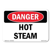 OSHA Danger Sign - Hot Steam | Plastic Sign | Protect Your Business, Construction Site, Warehouse & Shop Area |  Made in The USA
