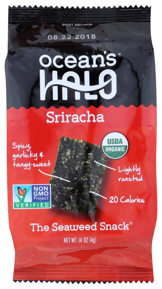 Ocean'S Halo Seaweed Sriracha Snack , .14 Oz