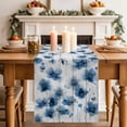 thumbnail image 2 of Table Runner 72 Inches Long for Kitchen Dining, Navy Blue Floral Dresser Scarf Farmhouse, Dining Table Decorations for Wedding/Parties, Spring Flowers Butterflies Wooden 18 x 72 In, 2 of 8
