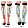 thumbnail image 4 of FORMRS Womens Knee High Socks Casual Long Thick Travel Daily Wear, 2 Pairs, Light Blue Pattern, 4 of 6