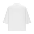 thumbnail image 5 of jtjvou V-Neck Casual Blouse 3/4 Sleeve Button Soft Comfortable T-Shirt Fashion Summer Wear Daily Party Vacation Women's Apparel Stylish Top White XL, 5 of 6