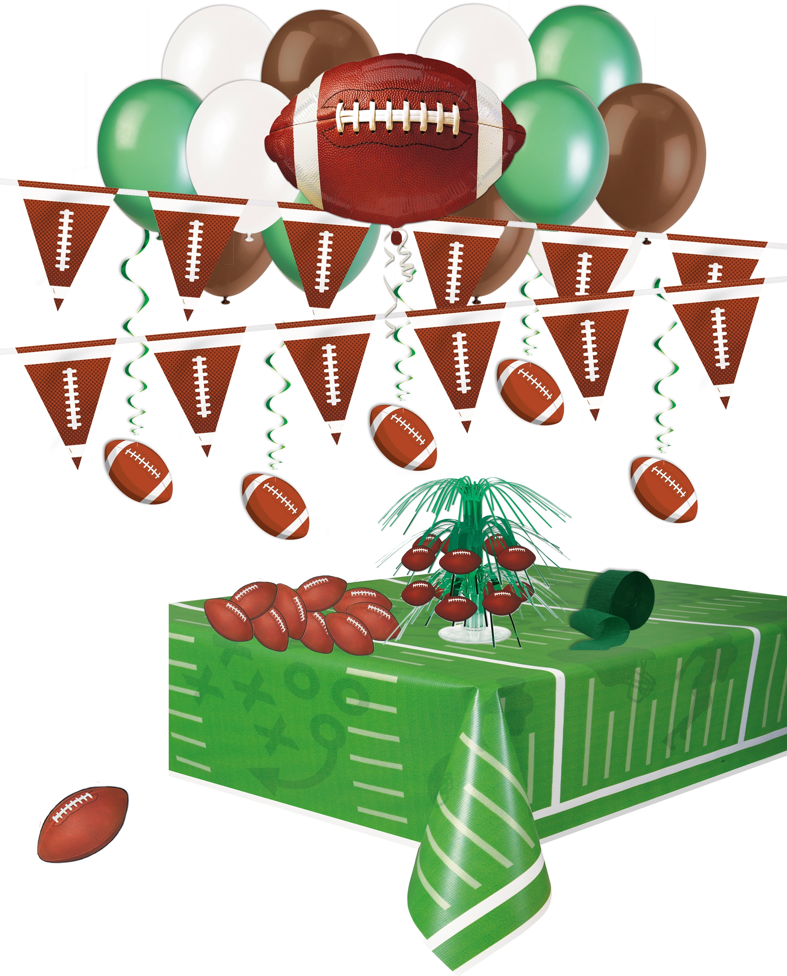 Game Day Football Party Host Decorations Decoration Pack, 33pc, Brown