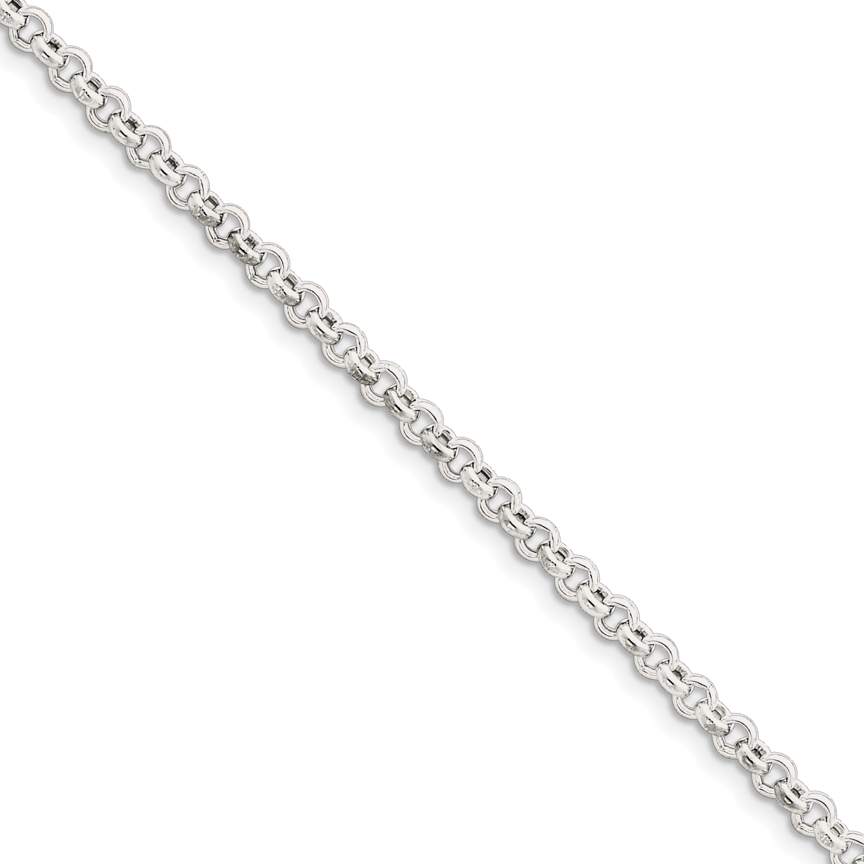 PriceRock Sterling Silver 4.25mm Diamond-cut Rope Chain Necklace 18 Inches