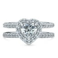 thumbnail image 2 of BERRICLE Sterling Silver Halo Wedding Engagement Rings Cubic Zirconia CZ Heart Ring for Women, Rhodium Plated Size 8, 2 of 7
