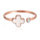 thumbnail image 1 of Anillo sencillo abierto de cuatro hojas para mujer, anillo de dedo índice abierto de moda en oro rosa para mujer, 1 of 6