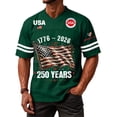 thumbnail image 4 of Evdexr 250th Anniversary Usa Graphic Tees Men Short Sleeve Crew Neck United States 250th Anniversary Shirts American Flag Red White and Blue Summer July 4th Shirt Dark Green 3XL, 4 of 5