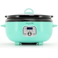 thumbnail image 3 of MegaChef 6.5 Quart Oval Electric Slow Cooker in Turquoise with Black Pot, 3 of 6
