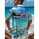 thumbnail image 4 of Camisa hawaiana náutica para hombre, camisa hawaiana de verano, camisa informal de vacaciones, camisa de manga corta con cuello vuelto, tela elástica, 4 of 5