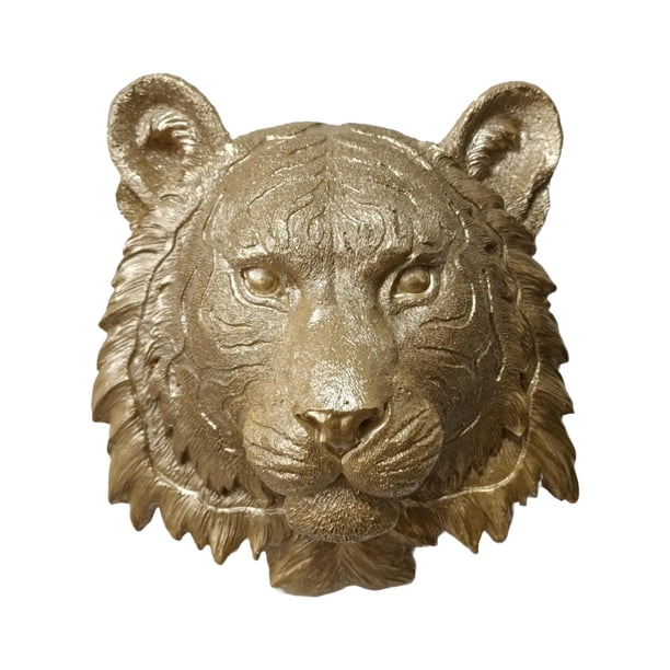 Escultura de cabeza de animal de resina para colgar en la pared, decorativa, hecha a mano, para pared Tigre