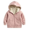 thumbnail image 3 of CAIVO Winter Girls Long Sleeve Jackets Coats With Hood Warm Thickened Windproof Zip Up Coats Kids Soft Outerwear Stylish Child Solid Color Clothing, 3 of 6