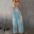 thumbnail image 5 of Wycnly Womens Jumpsuits Summer Beach Fashion Loose Wide Leg Strap Jumpsuits with Pocket Trendy Marbled Print Crewneck Sleeveless Maxi Rompers for Women, 5 of 7