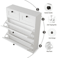 thumbnail image 4 of Richya White Shoe Cabinet with 2 Flip Drawers,Shoe Racks Storage Cabinet with 2 Drawers for Entryway, 4 of 7