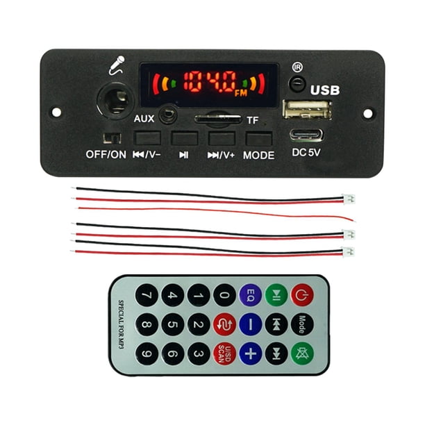 Placa Decodificadora de MP3 Sunnimix Compatible Con Micrófono de Grabación Amplificador TF USB 2x5W