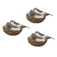 thumbnail image 3 of 3 Sets Easter Simulation Birds Fake Birds Breeding Nest Decorations (Coffee), 3 of 7
