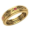 thumbnail image 1 of Wedding Bands for Men 7 MM Princess Cut Ruby 14K Gold 0.60 CTW, 1 of 5