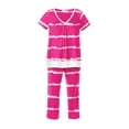 thumbnail image 5 of Layla Women's Sleepwear 2-Piece Knit Short Sleeve Top and Pant Pajama Set, Sizes XS-4X, 5 of 6