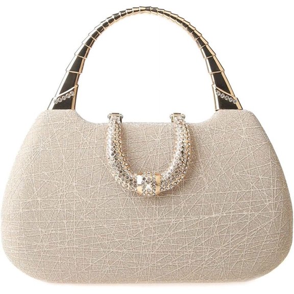 Kukuzhu Shiny Evening Handbags Women Chic Wedding Party Evening Clutch Purse Shouder Bag