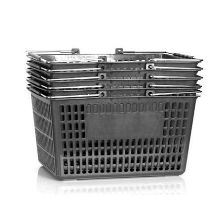 

Stackable Black Plastic Shopping Baskets (Set of 6)