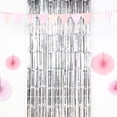 thumbnail image 3 of BalsaCircle 3 feet x 8 feet Metallic Foil Fringe Shiny Curtain Silver, 3 of 8