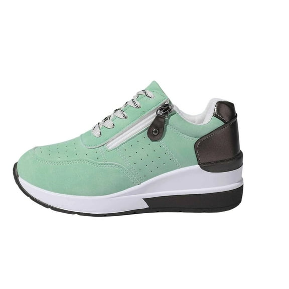 Fashion Wedge Heeled Sneakers for Women Non Lace up Walking Running Shoes Womens Work Gym Tennis Workout Athletic Sport Shoes Lightweight Comfort Wedges Platform Casual Sneaker