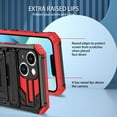 thumbnail image 6 of For iPhone 12 Case with Belt Clip Holster, Heavy Duty Military Grade Drop Protective, 360° Rotating Kickstand Shockproof TPU Shell Durable Rugged Cover For iPhone 12, Red, 6 of 15
