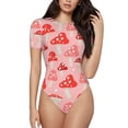 thumbnail image 2 of Picia Cute Mushroom1 Womens One Piece Swimsuits Modest Tummy Control Bathing Suits Lace Up Slimming Swim Suit-Large, 2 of 9