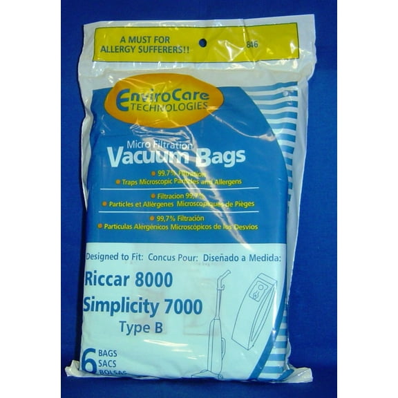 Riccar Type A Bags for Riccar 2000, 4000; Simplicity 5000, 6000 & Fuller Uprights