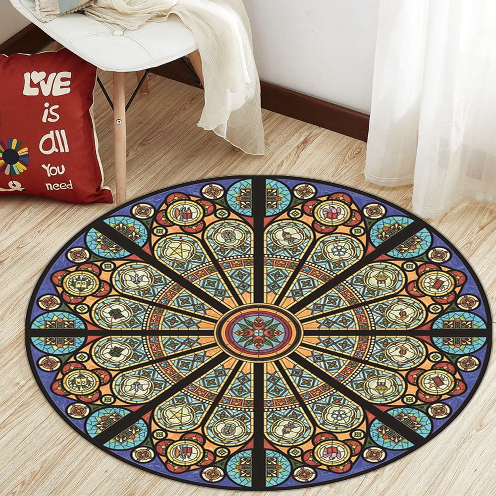 LYUMO Chair Mat,Nonslip Round Mat Sitting Pad Area Rugs Washable Rug
