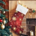 thumbnail image 5 of Coolnut Christmas Stockings Red Christmas Golden Snowflakes , 1 Pack 17.7" Xmas Fireplace Santa Socks Christmas Tree Hanging Stockings Decoration for Christmas Holiday Xmas Gift, 5 of 6