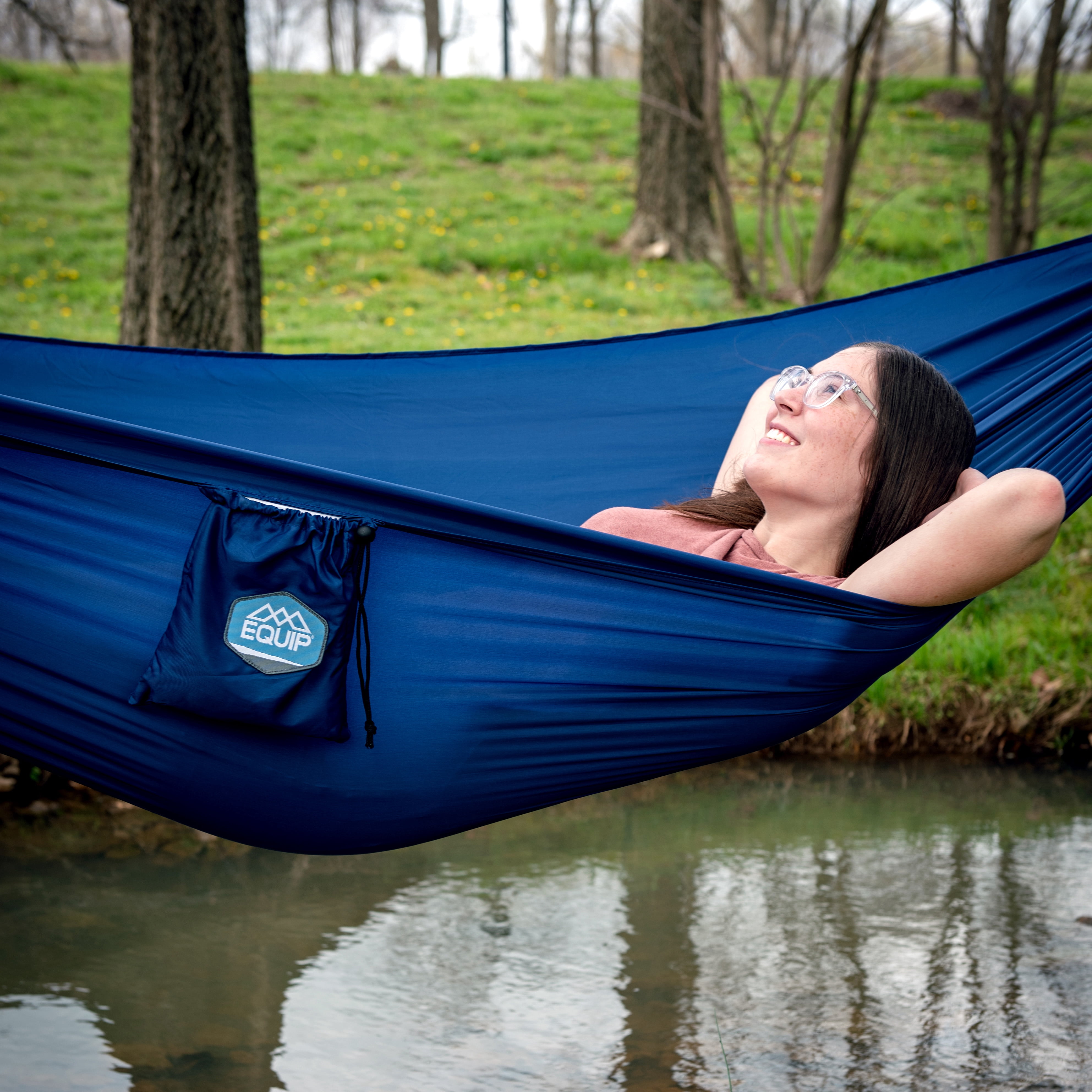 Equip 1 Person Tree/Travel Hammock Lazuli Blue, Size 108" L x 56" W x .05" H