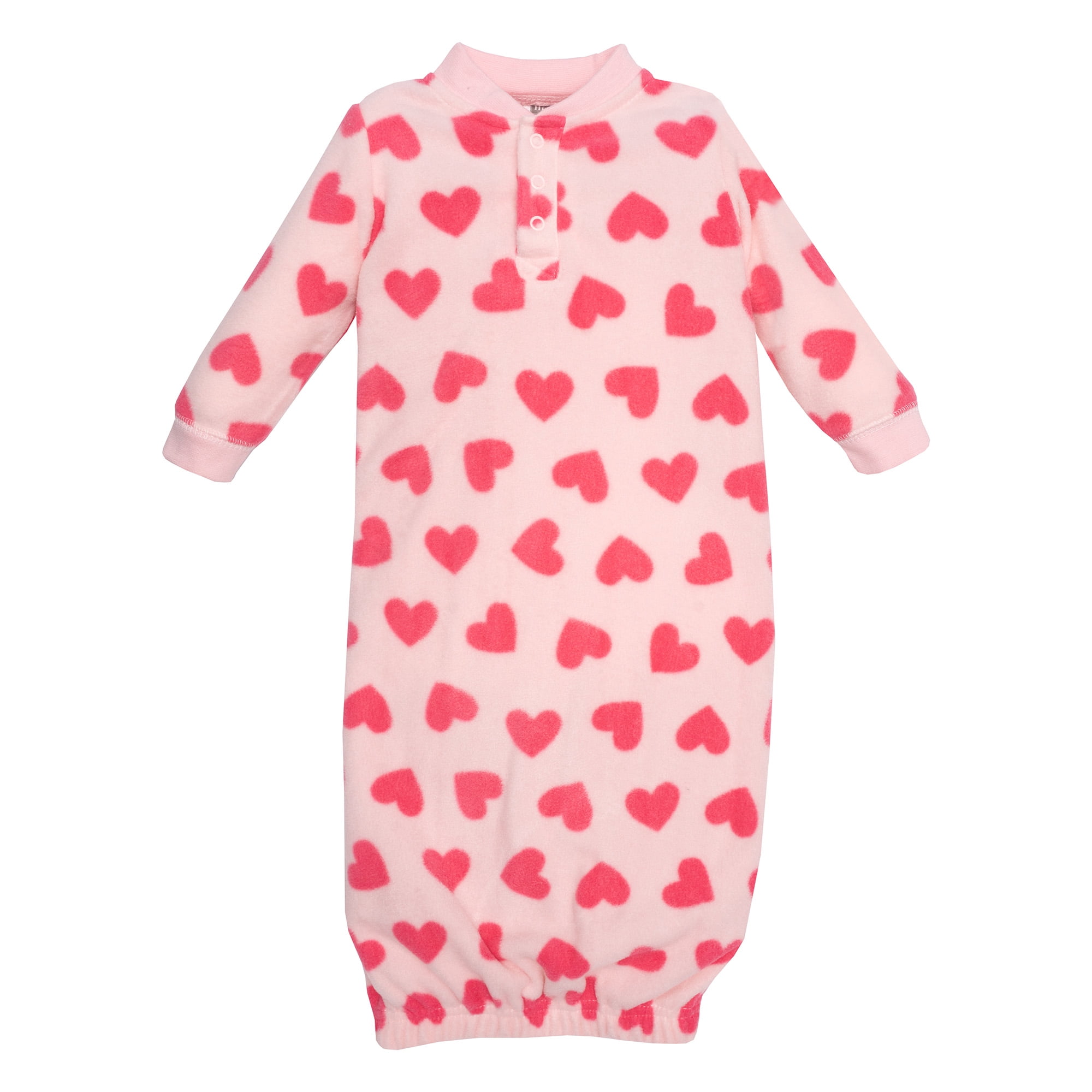 Hudson Baby Infant Girls Fleece Gowns, Blue Butterfly Floral, Preemie-Newborn