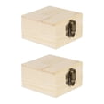 thumbnail image 2 of 2 cajas de madera sin terminar, cofres de tesoros reutilizables, cajas de joyería para guardar en casa, para regalo de cumpleaños y Halloween. Estilo C, 2 of 8