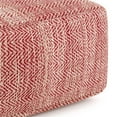 thumbnail image 4 of Bowery Hill Boho Square Pouf in Patterned Maroon Melange Cotton, 4 of 6